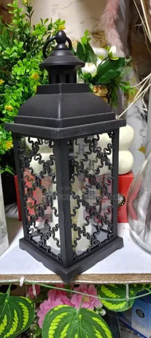 Black Lantern Lamp for Decor and Light