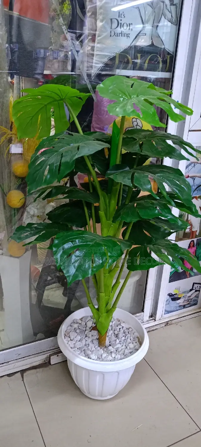 Big Artificial Monstera Plant With Planter Pot Flower