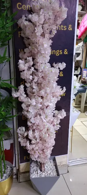 Long Artificial Cherry Blossom Plant - Baby Pink