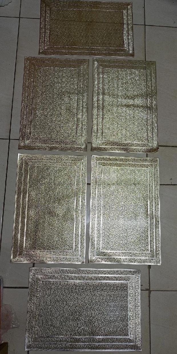 6 Pc Rectangular Gold Table Placemat PVC