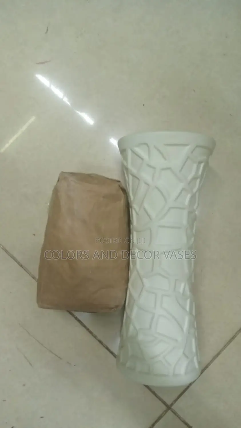 White Long Flower Vase