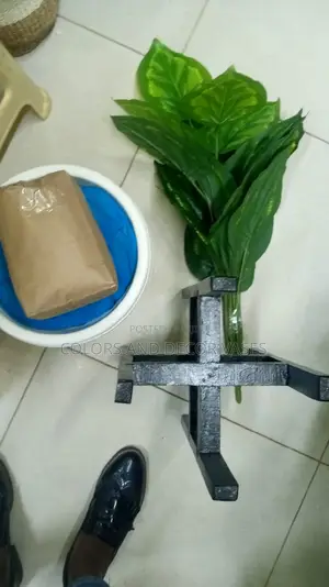Plastic Vase, Stand and Plant Home Decor