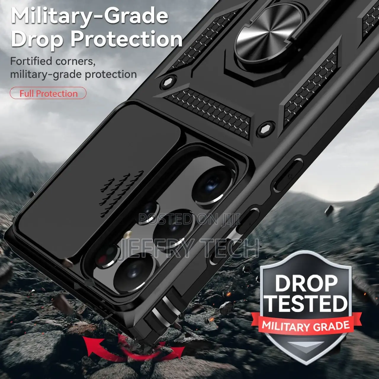 Military Grade Hybrid Case With Ring Samsung Galaxy S23 Ultr