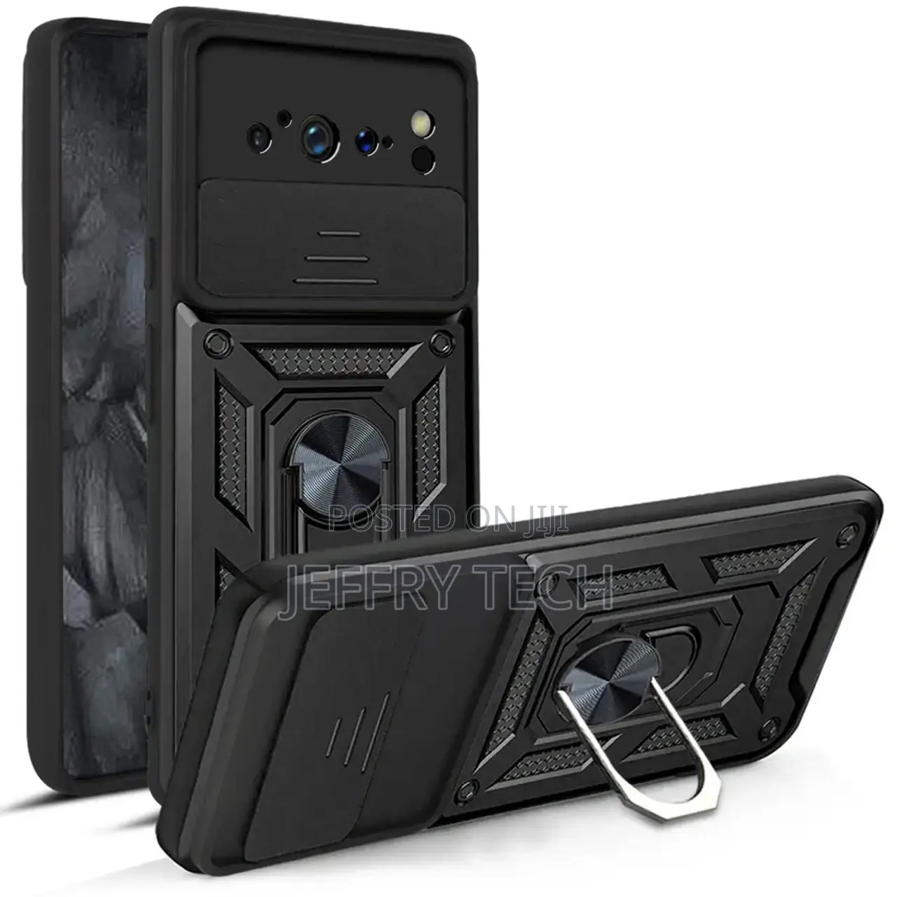 Ring Grip and Camera Lens Cover for Google Pixel 8 Pro - Bla