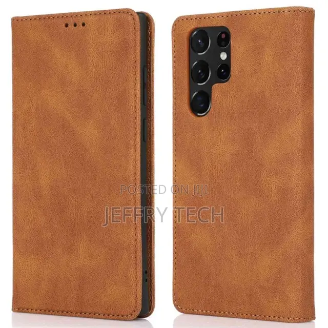 Folio Wallet Case for Samsung Galaxy S24 Ultra - Brown