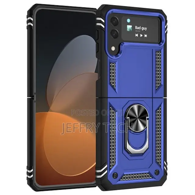 Ring Grip Hybrid Case for Samsung Galaxy Z Flip 4 - Navy Blu