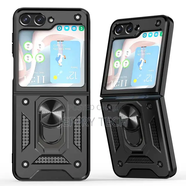 Ring Holder Case for Samsung Galaxy Z Flip 5 - Black