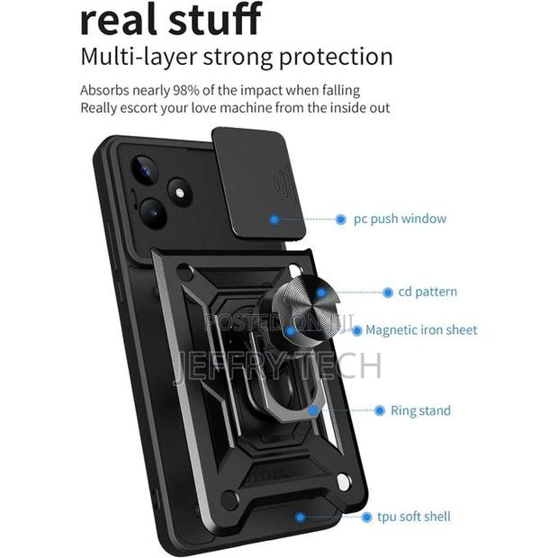 Realme C53 Case,Sliding Camera Lens Cover 360° Rotating Ring - thumbnail 3