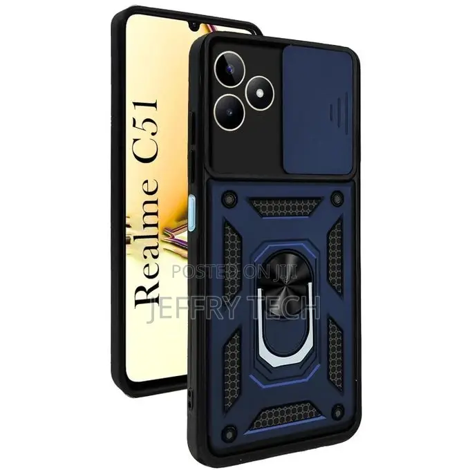 Realme C51 Case,Sliding Camera Lens Cover 360° Rotating Ring