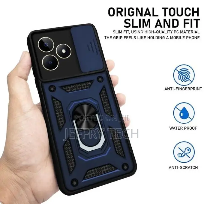 Realme C51 Case,Sliding Camera Lens Cover 360° Rotating Ring