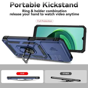 Redmi 13C Case, Heavy Duty Case With Ring Kickstand and Slid