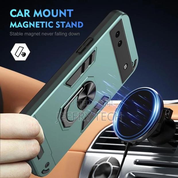 Google Pixel 6a Shockproof Metal Ring Holder Phone Case(Gre - thumbnail 2