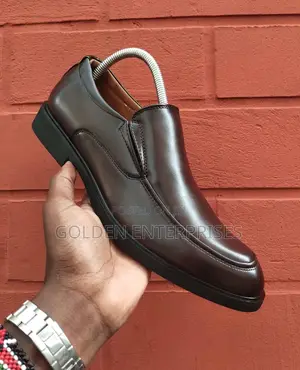 Mens Brown Laceless Official Shoes 39-45