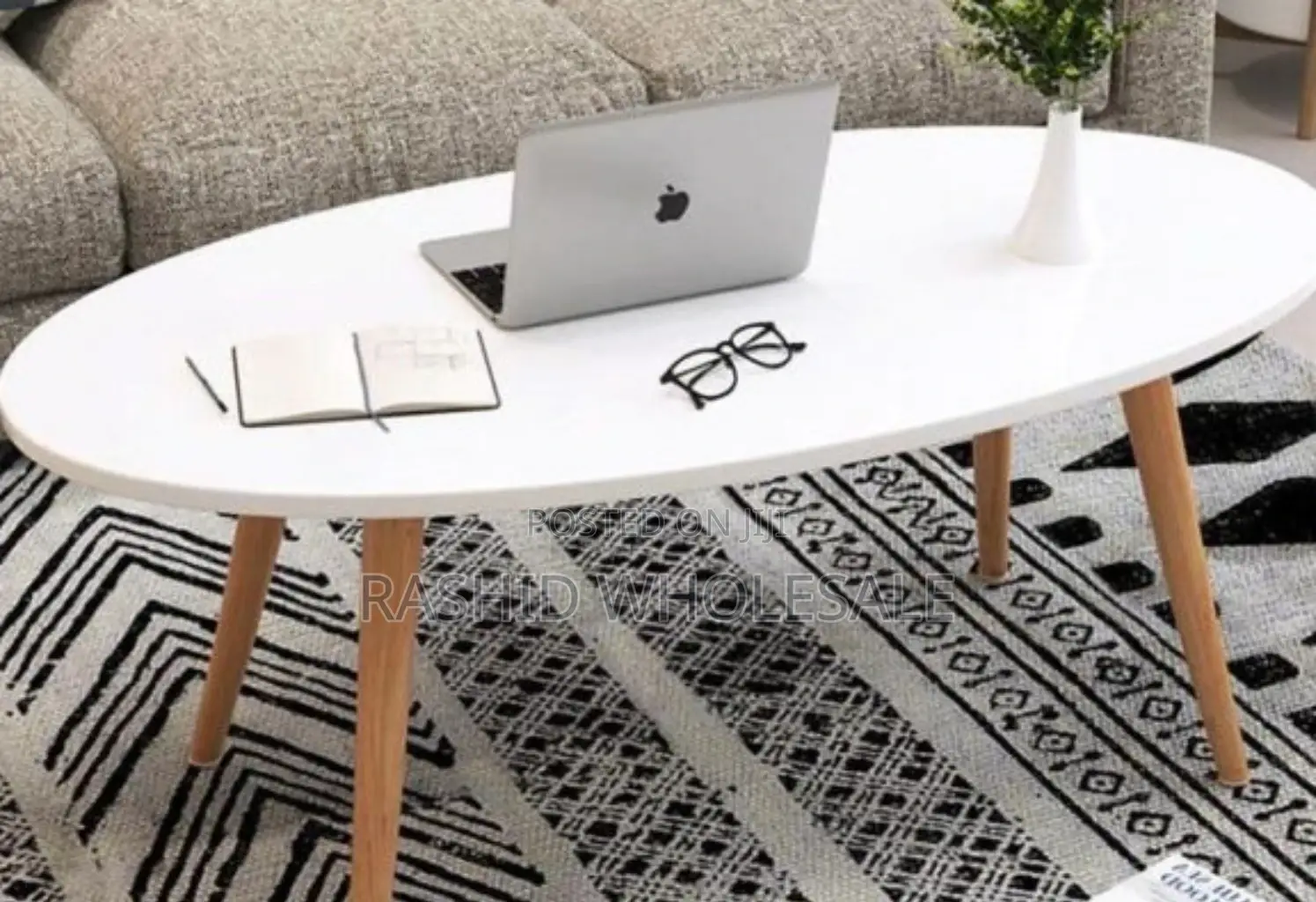 Shee Oval,Coffee Marbel Table.