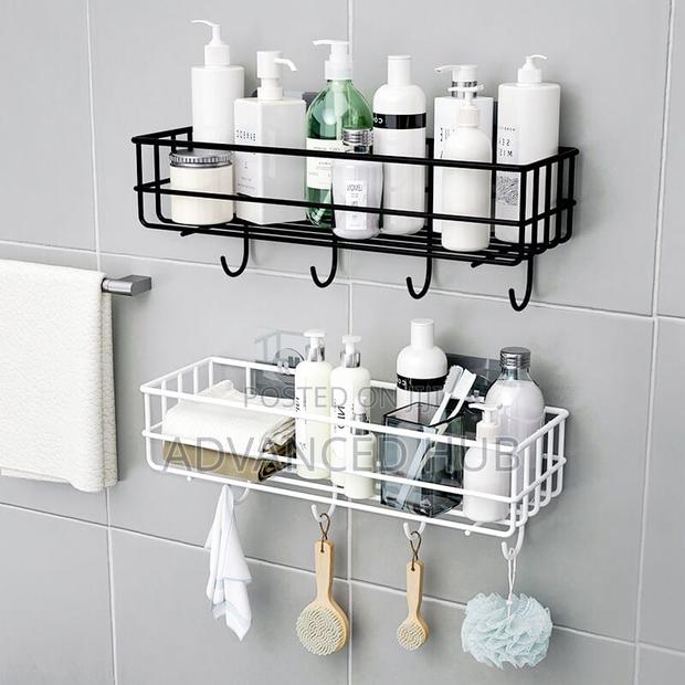 Metallic Bathroom Organizer With Hooks - thumbnail 3