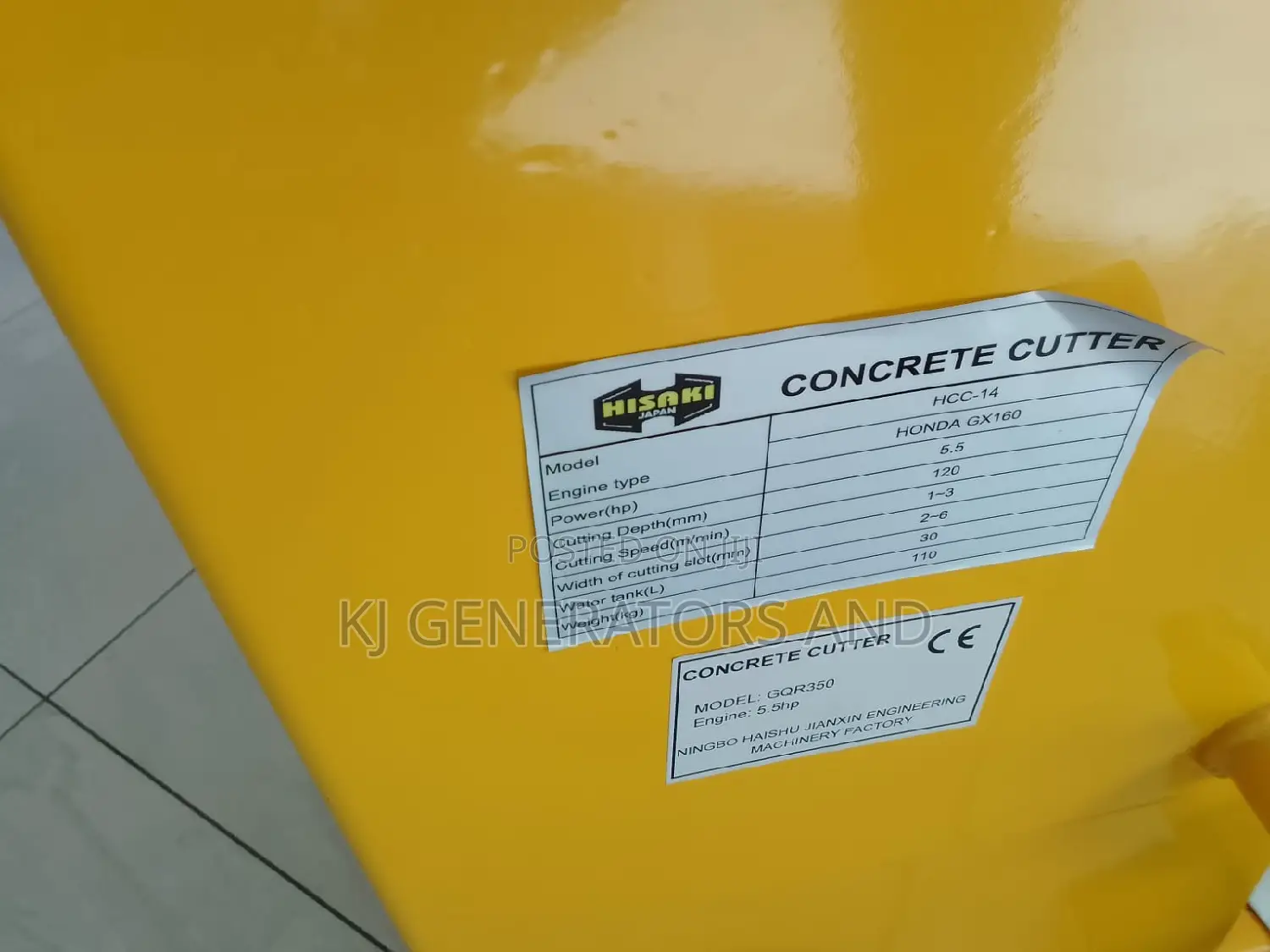 Concrete Cutter Honda,GX160