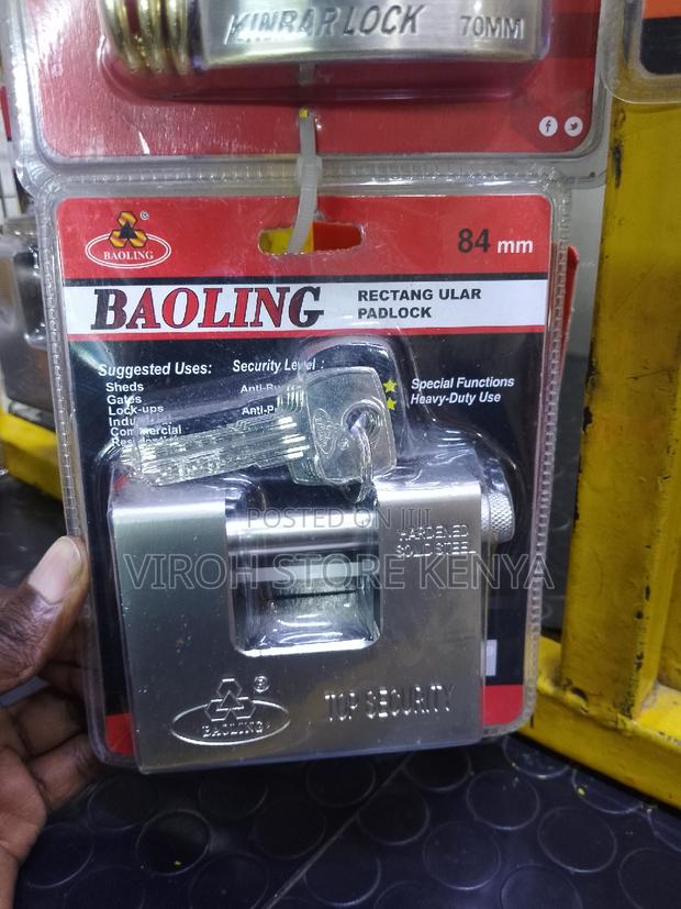 Boaling Rectangular Padlock 84mm 5 Keys Padlock - main view