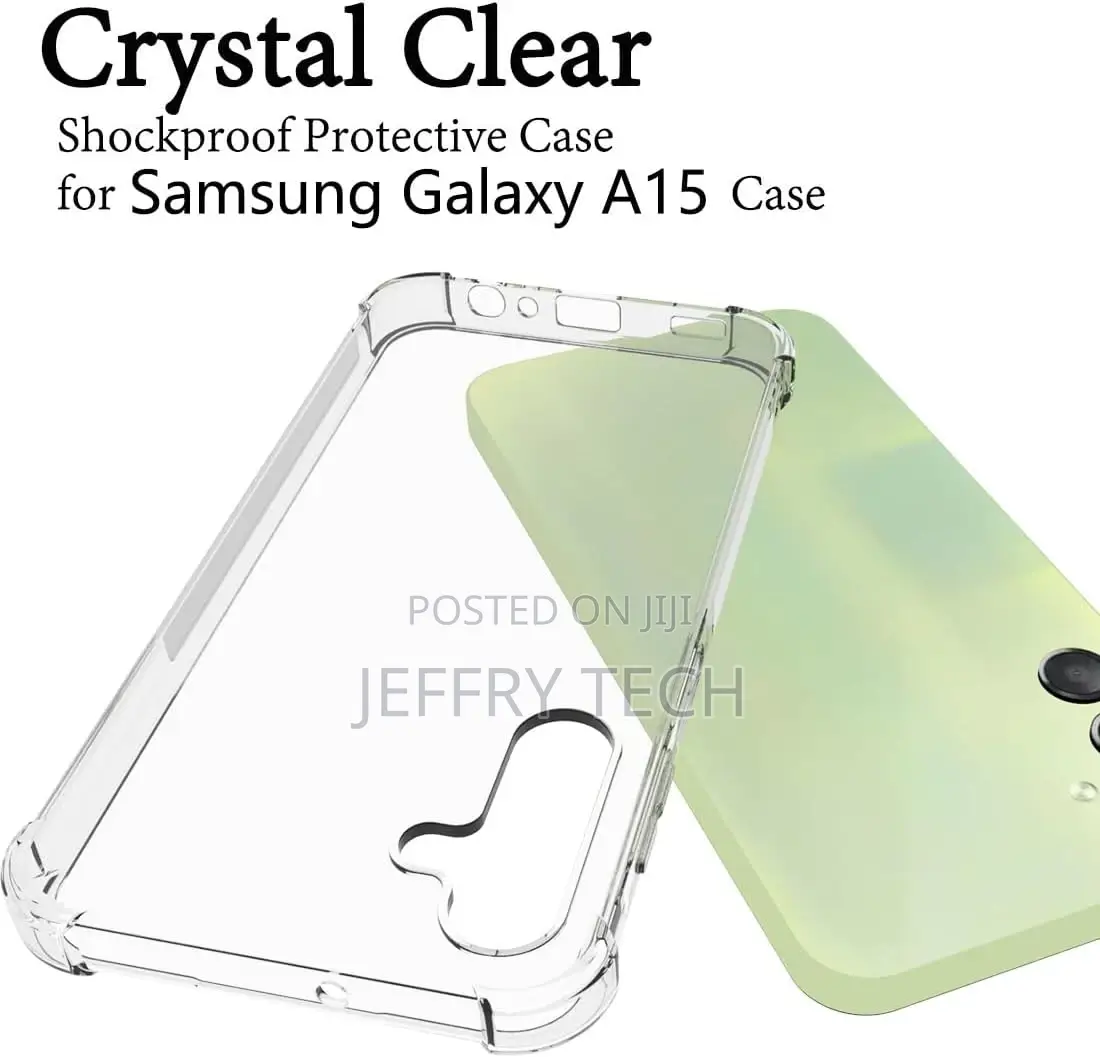 Samsung Galaxy A15 Clear Case, Shockproof Flexible TPU Slim