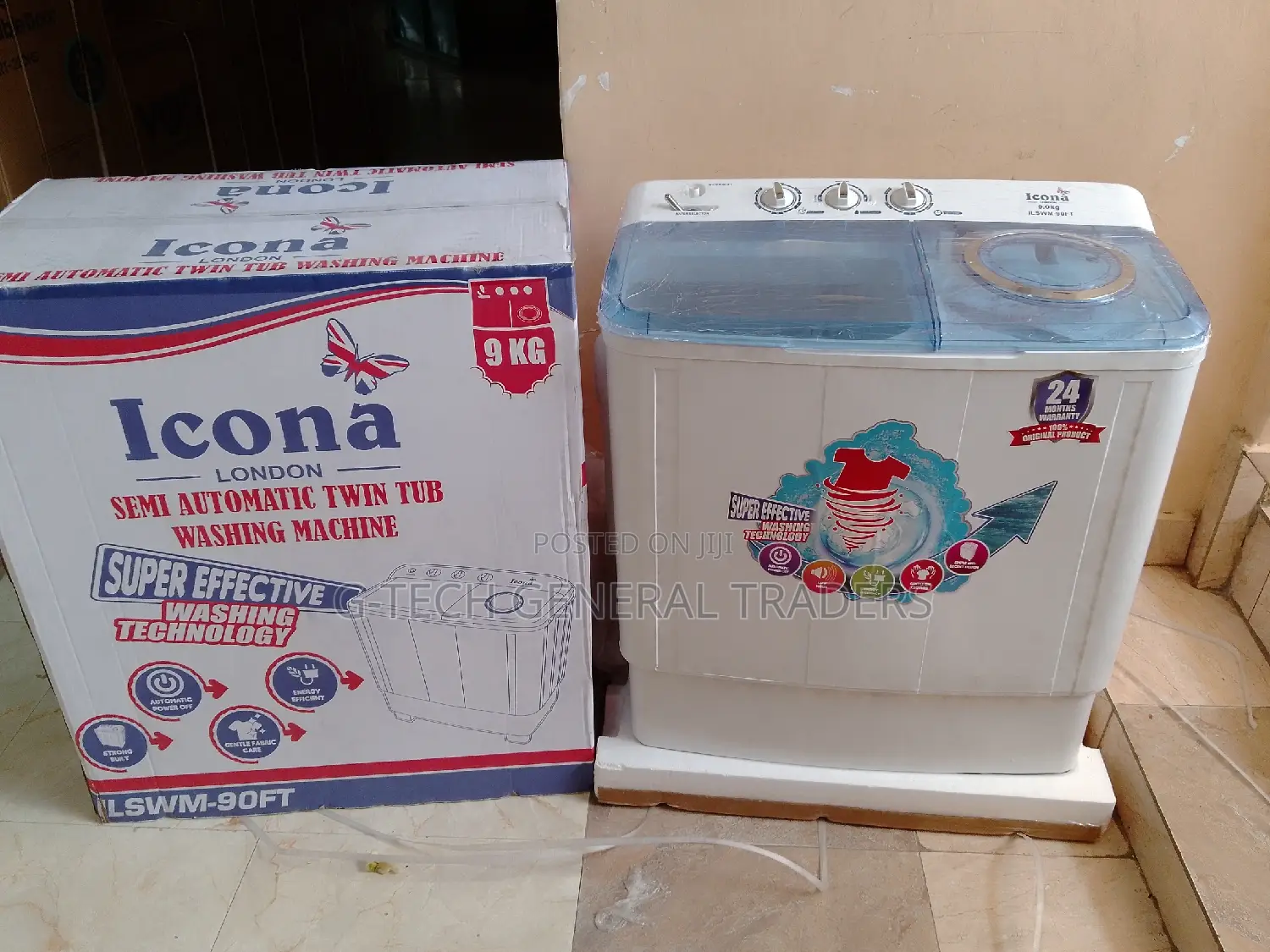 Washer!Icona Semi Automatic Twin Tub 9kg Washing Machine