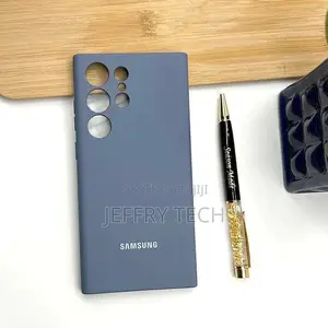 Samsung Galaxy S23 Ultra Liquid Silicone Case Cover-Blue