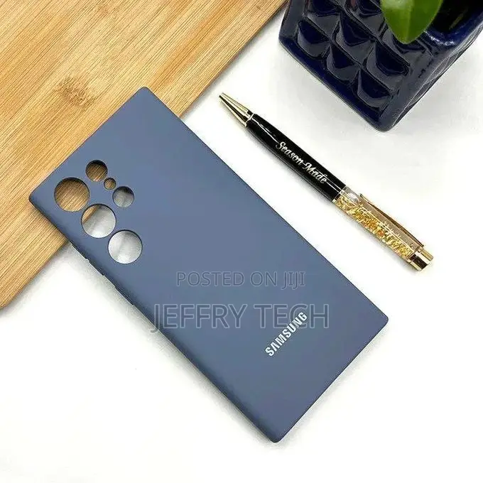 Samsung Galaxy S23 Ultra Liquid Silicone Case Cover-Blue