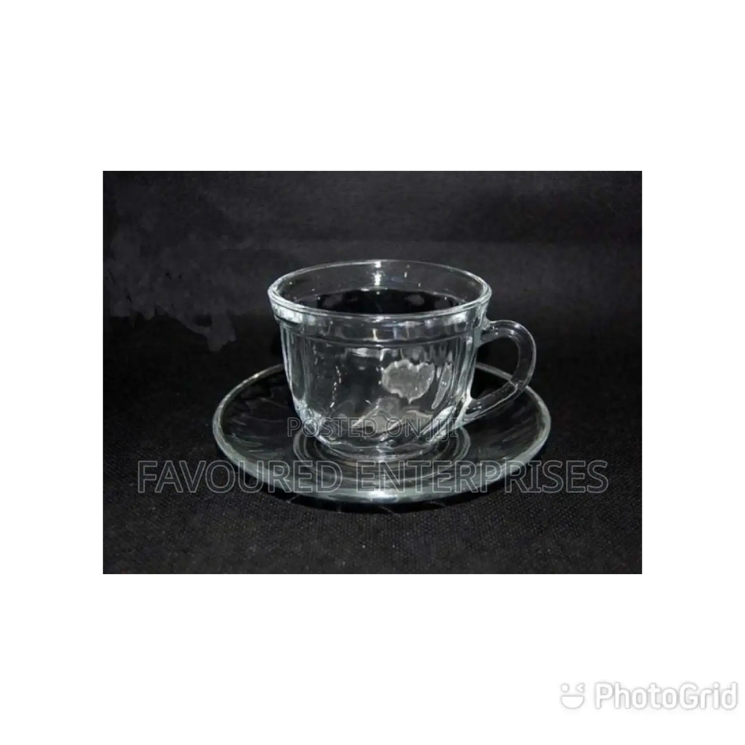 Clear Mug Glass Cups and Saucers