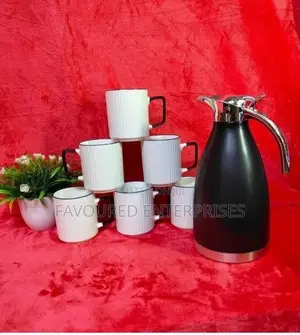 7pcs Quality Tea/Coffee Set 6 Mugs With 1 Thermo Flask