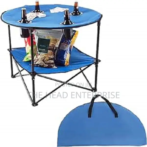 New, Folding Camping Table (Blue)
