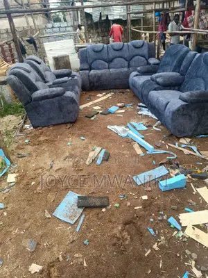 Sofa Set Semi Recliner, 7 Seater Grey 