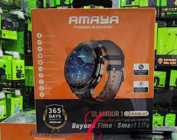 Amaya Glamour 1 Smart Watch With Leather Silicone Straps - thumbnail 2
