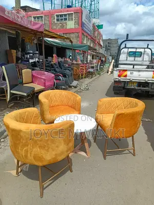 Reception Set, Gold Seats and a Table 