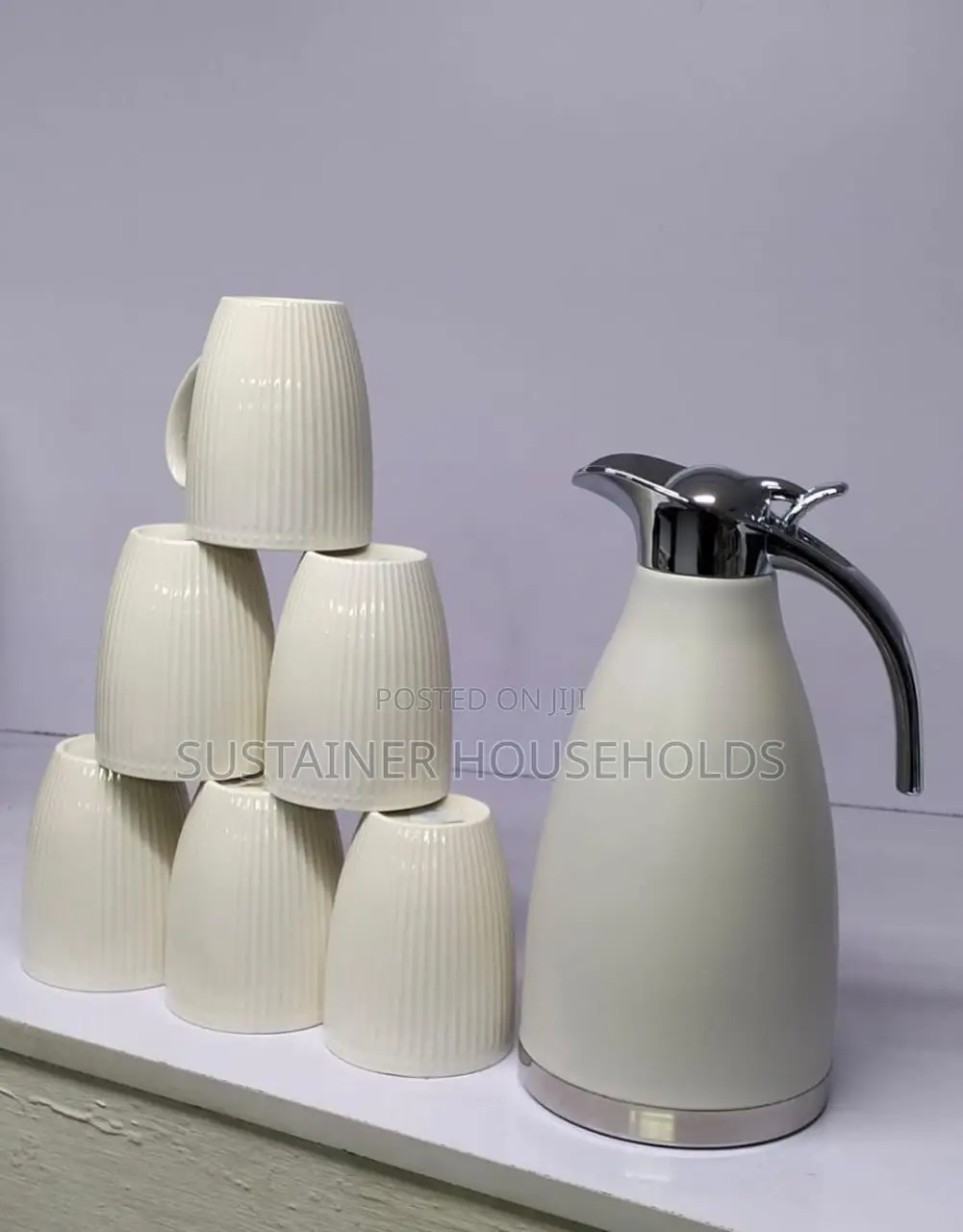 White Flask Set Available 
6 PCS White Mugs 
1 Pc White