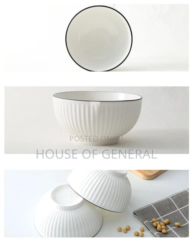 *6inch Quality Black Rim Ceramic Soup/Cereal Bowls
