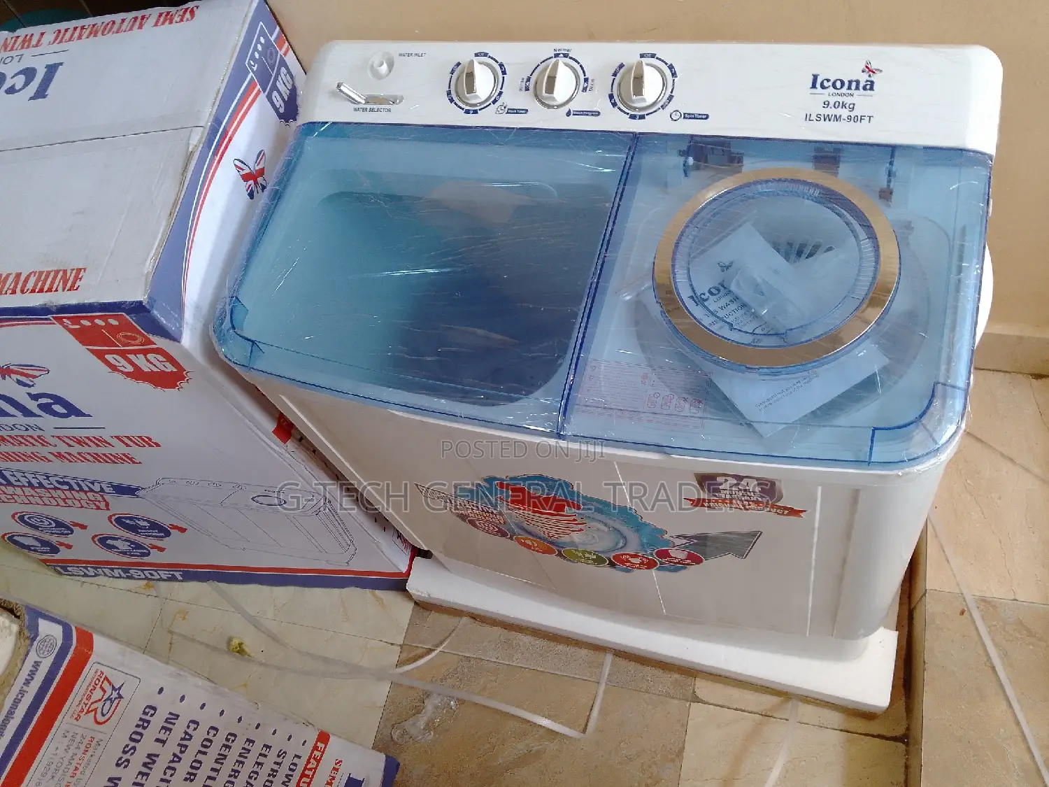 Icona Washer!Semi Automatic 9kg Wash and Spin Machine