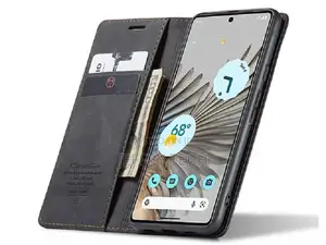 Leather Wallet Case With Stand for Google Pixel 8 - Charcoa
