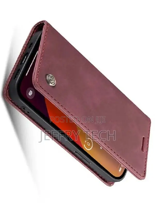 Leather Wallet Case With Stand for iPhone 15 Pro Max - Burgu