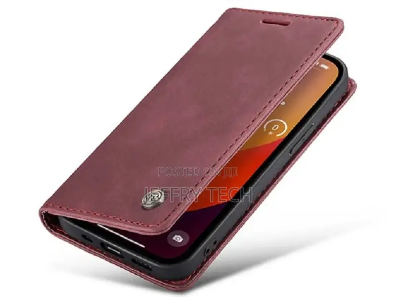 Leather Wallet Case With Stand for iPhone 15 Pro Max - Burgu