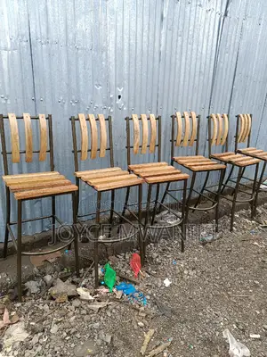 Wooden Bar High Chairs, Powder Coated 