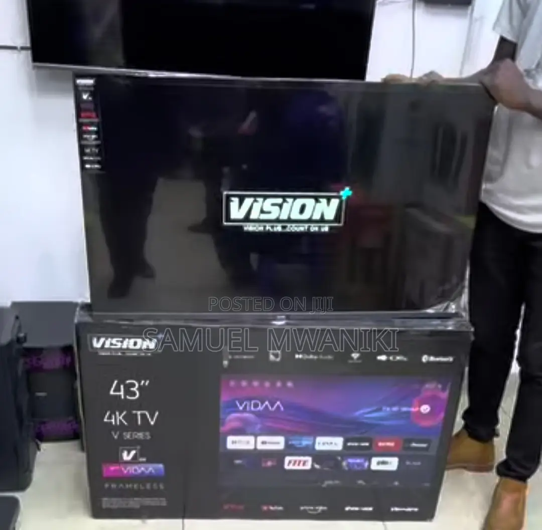 Vision Plus 43" UHD Smart TV Frameless Free Wall Bracket