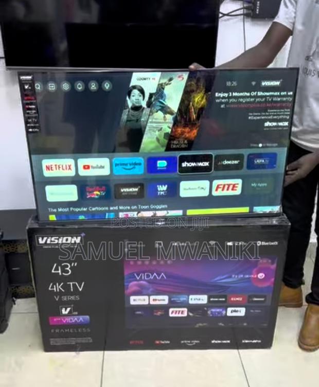 Vision Plus 43" UHD Smart TV Frameless Free Wall Bracket - thumbnail 4