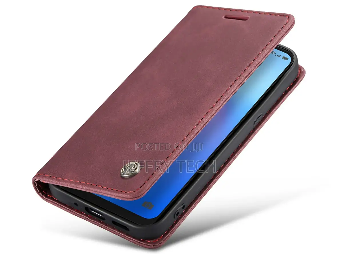 Leather Wallet Case With Stand for OPPO Reno8 5G - Burgundy