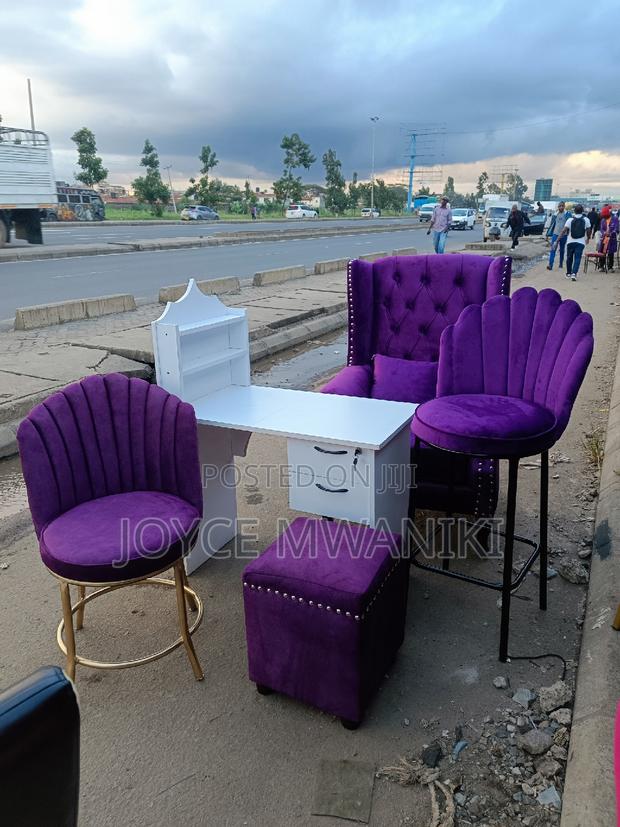 Manicure Set, Pedicure Seat, and a Counter Chair - main view