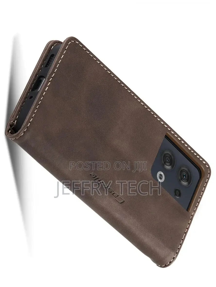 Wallet Case With Stand for OPPO Reno8 5G - Chocolate