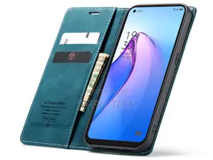 Leather Wallet Case With Stand for OPPO Reno8 5G - Teal