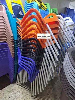 Mix Colours Plastic Chair With Metal Legs