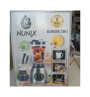 Nunix AK-500 Powerful 2 in 1 Blender With Glass Jar - 1.5L