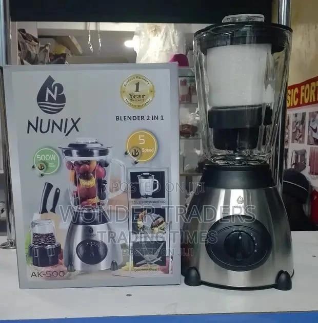 .Nunix AK-500 Powerful 2 in 1 Blender With Glass Jar - 1.5L.