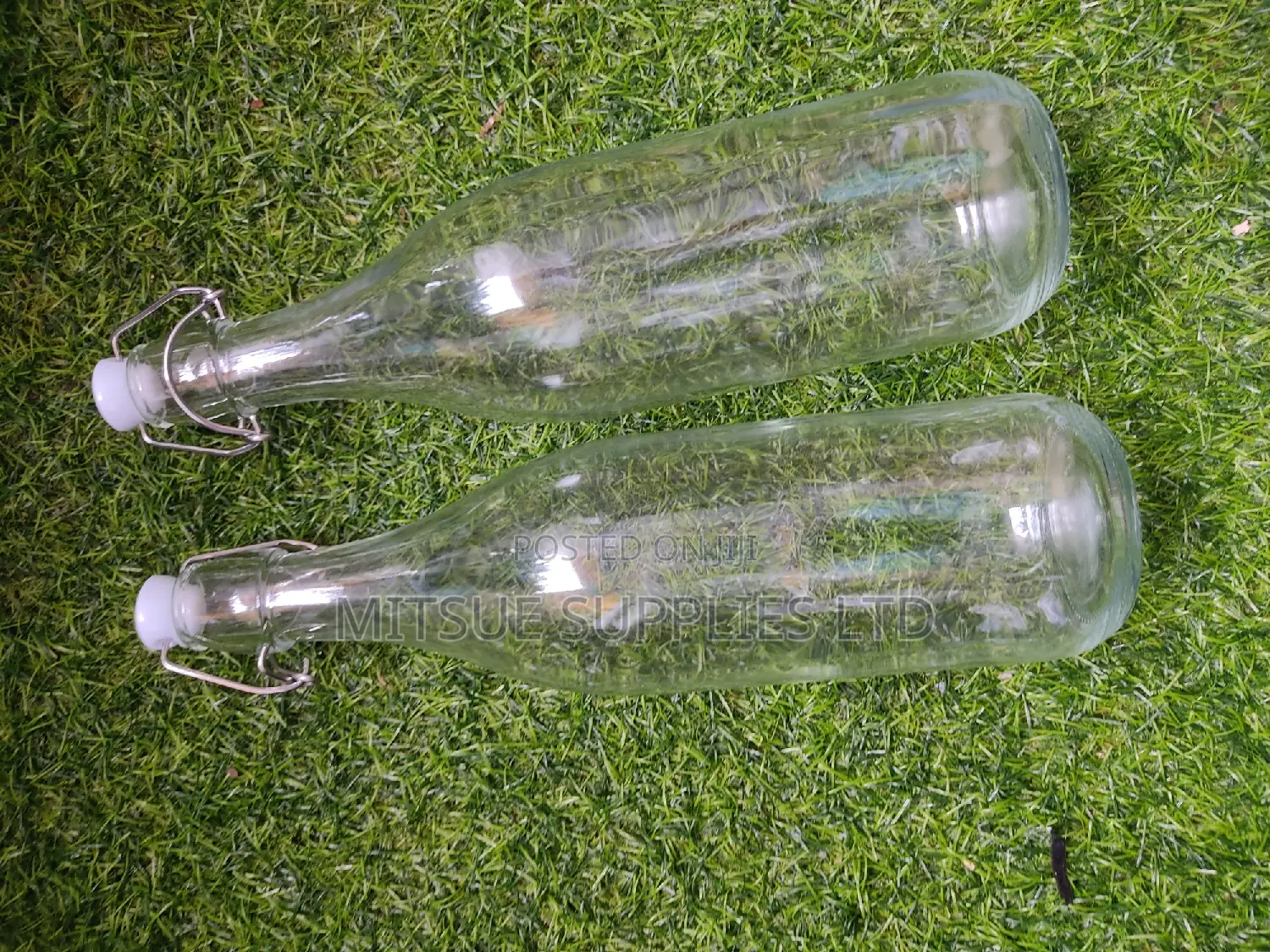 6 Glass Water Bottle 1000ml With Clip Top Multi Purpose With Flip Lock