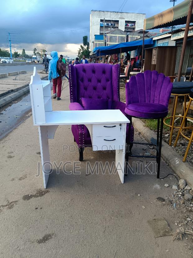 Manicure Table, Pedicure Seat and a Counter Stool - main view