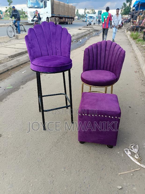 Pedicure Seat and a Puff, Plus Counter Stool. - main view
